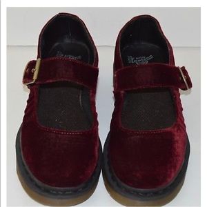 Red velvet dr martens Mary Janes sz 8 us